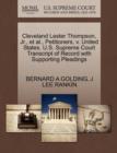 Cleveland Lester Thompson, Jr., Et Al., Petitioners, V. United States. U.S. Supreme Court Transcript of Record with Supporting Pleadings - Book