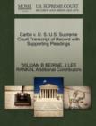 Carbo V. U. S. U.S. Supreme Court Transcript of Record with Supporting Pleadings - Book