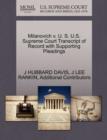 Milanovich V. U. S. U.S. Supreme Court Transcript of Record with Supporting Pleadings - Book