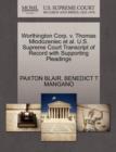 Worthington Corp. V. Thomas Mlodozeniec Et Al. U.S. Supreme Court Transcript of Record with Supporting Pleadings - Book