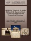 Leo Pryor, Petitioner, V. United States. U.S. Supreme Court Transcript of Record with Supporting Pleadings - Book