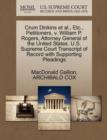 Crum Dinkins et al., Etc., Petitioners, V. William P. Rogers, Attorney General of the United States. U.S. Supreme Court Transcript of Record with Supporting Pleadings - Book