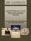 Leavell & Ponder, Inc V. U S U.S. Supreme Court Transcript of Record with Supporting Pleadings - Book