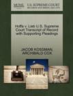 Hoffa V. Lieb U.S. Supreme Court Transcript of Record with Supporting Pleadings - Book