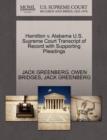 Hamilton V. Alabama U.S. Supreme Court Transcript of Record with Supporting Pleadings - Book