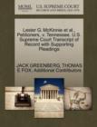 Lester G. McKinnie et al., Petitioners, V. Tennessee. U.S. Supreme Court Transcript of Record with Supporting Pleadings - Book