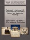 Rabinowitz V. Kennedy U.S. Supreme Court Transcript of Record with Supporting Pleadings - Book