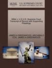 Miller V. U S U.S. Supreme Court Transcript of Record with Supporting Pleadings - Book