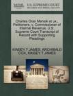 Charles Oran Mensik Et UX., Petitioners, V. Commissioner of Internal Revenue. U.S. Supreme Court Transcript of Record with Supporting Pleadings - Book