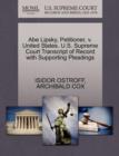 Abe Lipsky, Petitioner, V. United States. U.S. Supreme Court Transcript of Record with Supporting Pleadings - Book