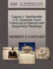 Caputo V. Salzhandler U.S. Supreme Court Transcript of Record with Supporting Pleadings - Book