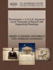 Provenzano V. U S U.S. Supreme Court Transcript of Record with Supporting Pleadings - Book