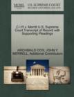 C I R V. Merritt U.S. Supreme Court Transcript of Record with Supporting Pleadings - Book