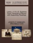 Lewis V. U S U.S. Supreme Court Transcript of Record with Supporting Pleadings - Book