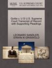Goitia V. U S U.S. Supreme Court Transcript of Record with Supporting Pleadings - Book