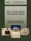 Ross V. U.S U.S. Supreme Court Transcript of Record with Supporting Pleadings - Book