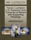Travia V. Lomenzo U.S. Supreme Court Transcript of Record with Supporting Pleadings - Book
