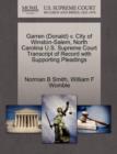 Garren (Donald) V. City of Winston-Salem, North Carolina U.S. Supreme Court Transcript of Record with Supporting Pleadings - Book