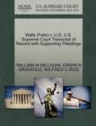 Walls (Felix) V. U.S. U.S. Supreme Court Transcript of Record with Supporting Pleadings - Book