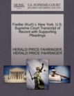 Fiedler (Kurt) V. New York. U.S. Supreme Court Transcript of Record with Supporting Pleadings - Book