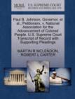Paul B. Johnson, Governor, et al., Petitioners, V. National Association for the Advancement of Colored People. U.S. Supreme Court Transcript of Record with Supporting Pleadings - Book