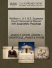 Wolfson V. U S U.S. Supreme Court Transcript of Record with Supporting Pleadings - Book