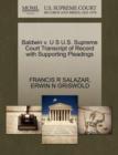 Baldwin V. U S U.S. Supreme Court Transcript of Record with Supporting Pleadings - Book