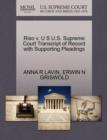 Riso V. U S U.S. Supreme Court Transcript of Record with Supporting Pleadings - Book