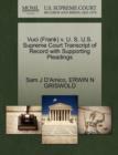 Vuci (Frank) V. U. S. U.S. Supreme Court Transcript of Record with Supporting Pleadings - Book