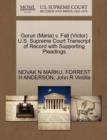Gorun (Maria) V. Fall (Victor) U.S. Supreme Court Transcript of Record with Supporting Pleadings - Book
