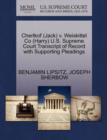 Chertkof (Jack) V. Weiskittel Co (Harry) U.S. Supreme Court Transcript of Record with Supporting Pleadings - Book