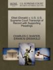 Elbel (Donald) V. U.S. U.S. Supreme Court Transcript of Record with Supporting Pleadings - Book