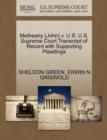 Metheany (John) V. U.S. U.S. Supreme Court Transcript of Record with Supporting Pleadings - Book