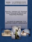 Branch V. Johnson U.S. Supreme Court Transcript of Record with Supporting Pleadings - Book