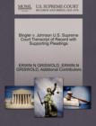 Bingler V. Johnson U.S. Supreme Court Transcript of Record with Supporting Pleadings - Book