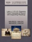 Lajoy V. U S U.S. Supreme Court Transcript of Record with Supporting Pleadings - Book