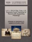 U.S. V. B & H Dist. Corp. U.S. Supreme Court Transcript of Record with Supporting Pleadings - Book
