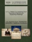 U. S. V. Robel U.S. Supreme Court Transcript of Record with Supporting Pleadings - Book