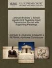 Lehman Brothers V. Schein (Jacob) U.S. Supreme Court Transcript of Record with Supporting Pleadings - Book