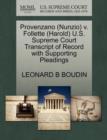 Provenzano (Nunzio) V. Follette (Harold) U.S. Supreme Court Transcript of Record with Supporting Pleadings - Book