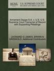 Armement Deppe S.A. V. U.S. U.S. Supreme Court Transcript of Record with Supporting Pleadings - Book