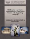 McMenama V. U S U.S. Supreme Court Transcript of Record with Supporting Pleadings - Book