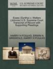 Essex (Syntha) V. Walters (Johnnie) U.S. Supreme Court Transcript of Record with Supporting Pleadings - Book