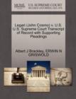 Legari (John Cosmo) V. U.S. U.S. Supreme Court Transcript of Record with Supporting Pleadings - Book