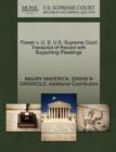 Flower V. U. S. U.S. Supreme Court Transcript of Record with Supporting Pleadings - Book