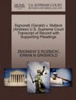 Signorelli (Gerald) V. Malleck (Andrew) U.S. Supreme Court Transcript of Record with Supporting Pleadings - Book