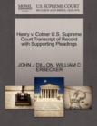 Henry V. Cotner U.S. Supreme Court Transcript of Record with Supporting Pleadings - Book
