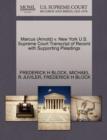 Marcus (Arnold) V. New York U.S. Supreme Court Transcript of Record with Supporting Pleadings - Book