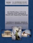 Von Zamft (Lary) V. U.S. U.S. Supreme Court Transcript of Record with Supporting Pleadings - Book