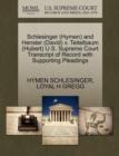 Schlesinger (Hymen) and Hensler (David) V. Teitelbaum (Hubert) U.S. Supreme Court Transcript of Record with Supporting Pleadings - Book